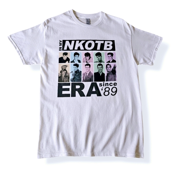 New Kids On The Block Since 1989 Era T-Shirt With Back Misprint Size Medium - Picture 1 of 7